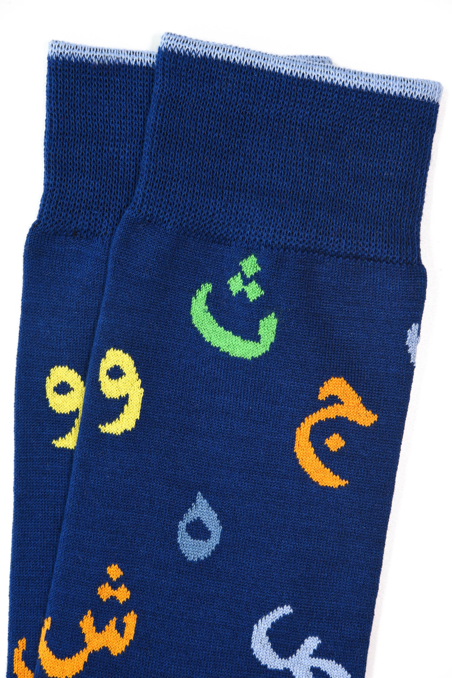 Alphabets Mercerized Mid-Calf Socks